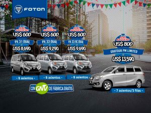 Foton - vehículos con GNV de fábrica gratis